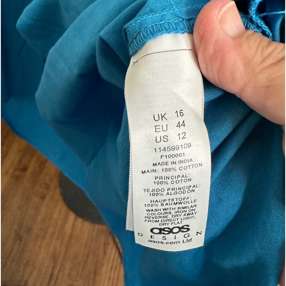 ASOS dip dyed shirt with side split and front pocket. NWT. Blue and green. - Picture 8 of 9